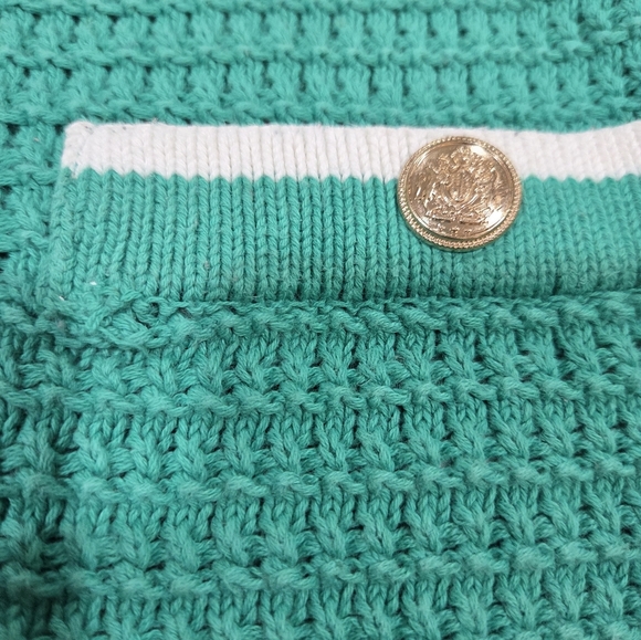 Nicole Miller Cardigan Sweater~Gold Buttons Women Size XS Green Knit Classic - Picture 11 of 13